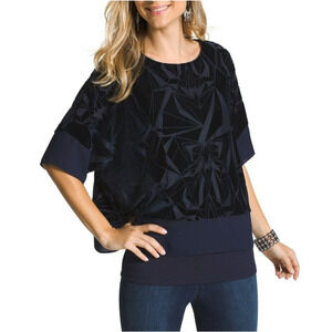 Elegant Black Geometric Women's Top